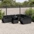 Set canapele de grădină cu perne, 10 piese, negru, poliratan GartenMobel Dekor