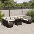 Set canapele de grădină cu perne, 11 piese, maro, poliratan GartenMobel Dekor
