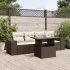 Set canapele de grădină cu perne, 5 piese, maro, poliratan GartenMobel Dekor