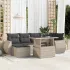 Set canapele de grădină cu perne, 7 piese, maro, poliratan GartenMobel Dekor