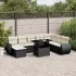Set mobilier de grădină cu perne, 9 piese, negru, poliratan GartenMobel Dekor