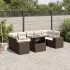 Set mobilier de grădină cu perne, 8 piese, negru, poliratan GartenMobel Dekor