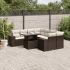 Set mobilier de grădină cu perne, 9 piese, negru, poliratan GartenMobel Dekor