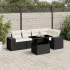 Set mobilier de grădină cu perne, 6 piese, negru, poliratan GartenMobel Dekor