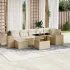 Set mobilier de grădină cu perne, 8 piese, negru, poliratan GartenMobel Dekor