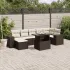 Set mobilier de grădină cu perne, 8 piese, negru, poliratan GartenMobel Dekor
