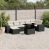 Set mobilier de grădină cu perne, 8 piese, negru, poliratan GartenMobel Dekor