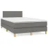 Pat box spring cu saltea, gri închis, 140x200 cm, textil GartenMobel Dekor