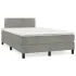Pat box spring cu saltea, gri deschis, 80x210 cm, catifea GartenMobel Dekor