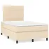 Pat continental cu saltea, crem, 140x200 cm, material textil GartenMobel Dekor