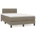 Pat cu arcuri, saltea și LED, Gri taupe, 100x200 cm, textil GartenMobel Dekor