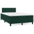 Pat box spring cu saltea, verde închis, 80x220 cm, catifea GartenMobel Dekor