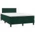 Pat box spring cu saltea, verde închis, 80x220 cm, catifea GartenMobel Dekor