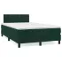 Pat box spring cu saltea, verde închis, 80x220 cm, catifea GartenMobel Dekor