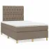 Pat cu arcuri, saltea și LED, gri taupe, 140x200 cm, textil GartenMobel Dekor