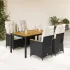Set mobilier de grădină cu perne, 7 piese, negru, poliratan GartenMobel Dekor