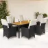 Set mobilier de grădină cu perne, 9 piese, negru, poliratan GartenMobel Dekor