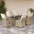 Set bistro de grădină, 9 piese, cu perne, bej, poliratan GartenMobel Dekor