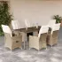Set bistro de grădină, 9 piese, cu perne, bej, poliratan GartenMobel Dekor
