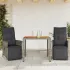 Set bistro de grădină cu perne, 3 piese, gri, poliratan GartenMobel Dekor