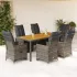Set bistro de grădină cu perne, 3 piese, gri, poliratan GartenMobel Dekor