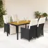 Set bistro cu perne, 3 piese, negru, poliratan GartenMobel Dekor