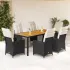 Set bistro cu perne, 3 piese, negru, poliratan GartenMobel Dekor