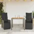Set bistro de grădină cu perne, 3 piese, gri, poliratan GartenMobel Dekor