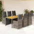Set bistro de grădină cu perne, 3 piese, gri, poliratan GartenMobel Dekor