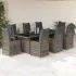 Set bistro de grădină cu perne, 11 piese, gri, poliratan GartenMobel Dekor