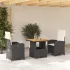 Set mobilier de grădină cu perne, 5 piese, negru, poliratan GartenMobel Dekor