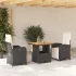 Set mobilier de grădină cu perne, 5 piese, negru, poliratan GartenMobel Dekor
