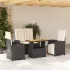 Set mobilier de grădină cu perne, 5 piese, negru, poliratan GartenMobel Dekor