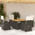 Set mobilier de grădină cu perne, 5 piese, negru, poliratan GartenMobel Dekor