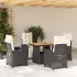 Set mobilier de grădină cu perne, 5 piese, negru, poliratan GartenMobel Dekor