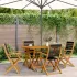 Set mobilier de grădină 5 piese polipropilenă bej/lemn masiv GartenMobel Dekor