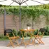 Set mobilier grădină, 5 piese, negru, poliratan și lemn masiv GartenMobel Dekor