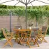 Set mobilier de grădină 5 piese polipropilenă bej/lemn masiv GartenMobel Dekor