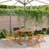 Set mobilier bistro, 3 piese, negru, polipropilenă lemn masiv GartenMobel Dekor