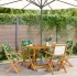 Set mobilier de grădină 5 piese textil model frunze/lemn masiv GartenMobel Dekor