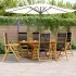 Set mobilier de grădină 7 piese polipropilenă neagră/lemn masiv GartenMobel Dekor