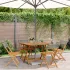 Set mobilier grădină, 5 piese, negru, poliratan și lemn masiv GartenMobel Dekor