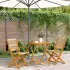 Set mobilier de grădină 5 piese polipropilenă bej/lemn masiv GartenMobel Dekor