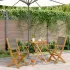 Set mobilier bistro, 3 piese, bej, polipropilenă și lemn masiv GartenMobel Dekor