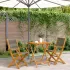 Set mobilier bistro, 3 piese, bej, polipropilenă și lemn masiv GartenMobel Dekor