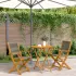 Set mobilier bistro, 3 piese, bej, polipropilenă și lemn masiv GartenMobel Dekor