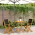 Set mobilier bistro, 3 piese, bej, polipropilenă și lemn masiv GartenMobel Dekor