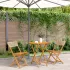 Set mobilier bistro, 3 piese, poliratan bej/lemn masiv GartenMobel Dekor