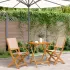 Set mobilier bistro, 3 piese, textil taupe/lemn masiv GartenMobel Dekor