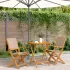 Set mobilier bistro, 3 piese, textil taupe/lemn masiv GartenMobel Dekor